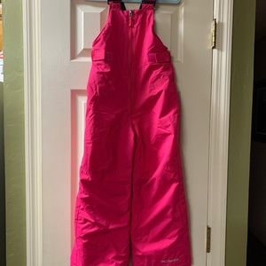Columbia youth girls ski bib size xs 6/6x pink